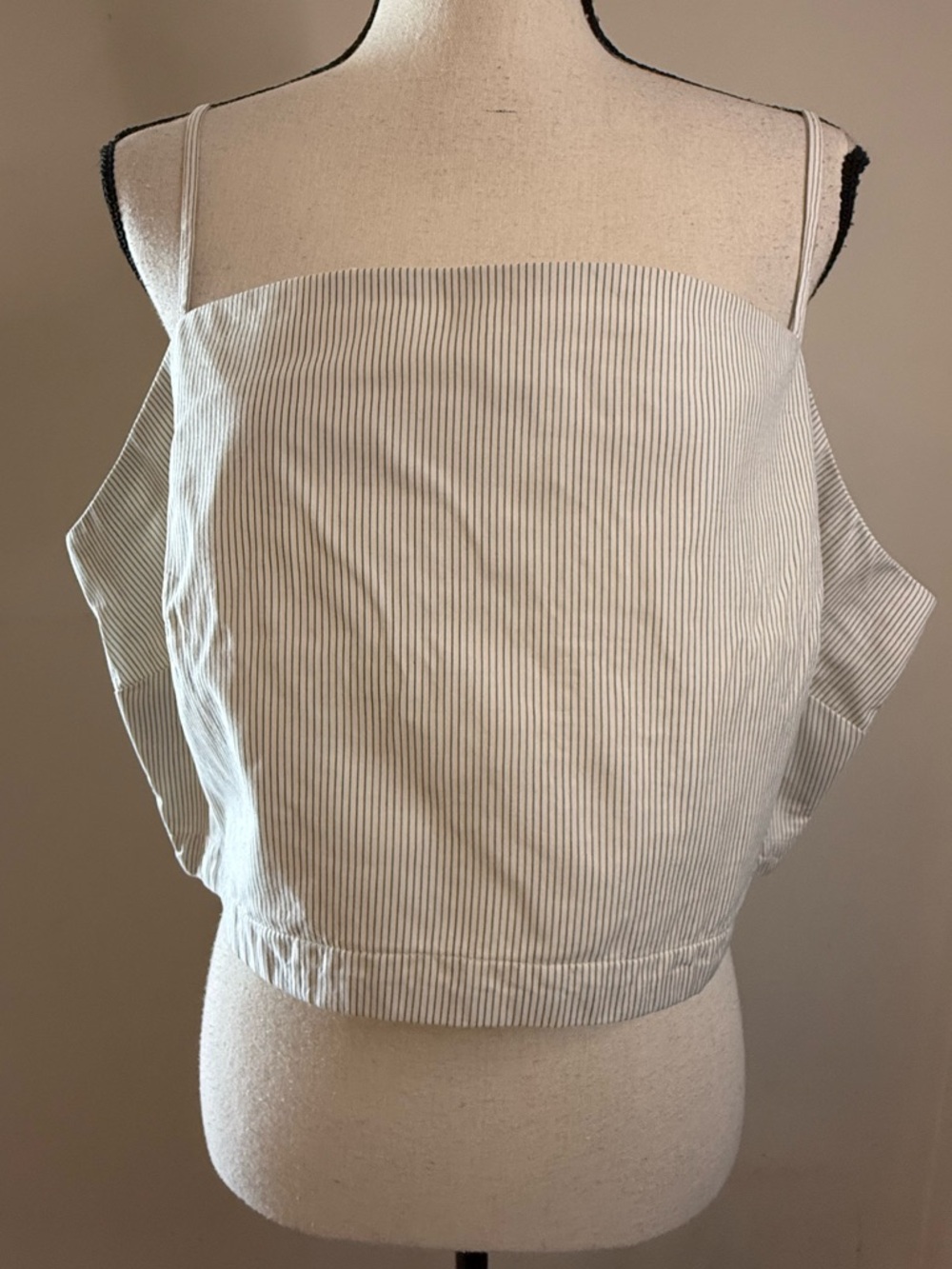 Banana Republic Factory striped crop top bluish gray off white SZ XL